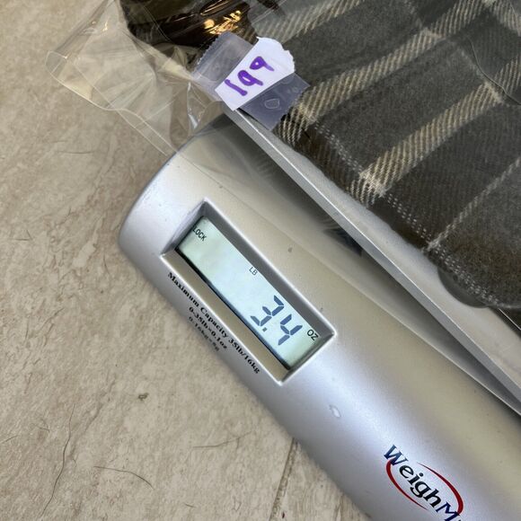 Cejon Scarf Italy Fringe Rectangle Plaid Gray Black Retro Dark Academia Luxury - Picture 6 of 6